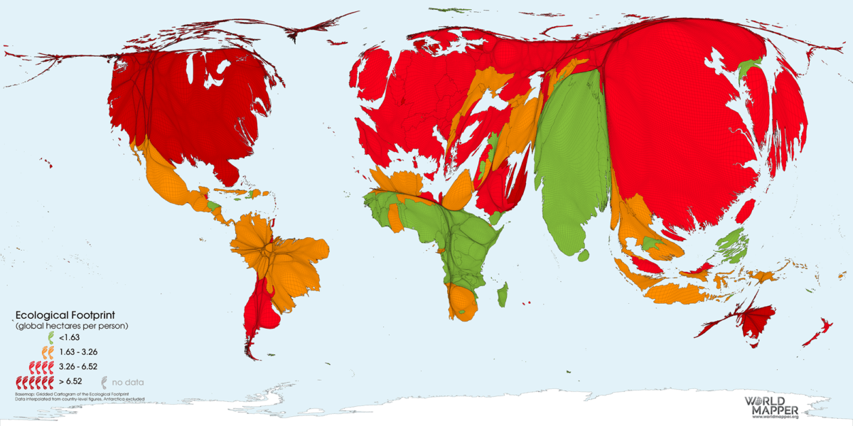 ecological footprint countries heatmap