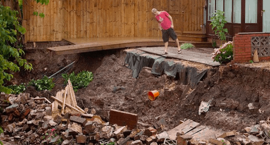 bad landscaping poorly planned earthworks leads to landslides